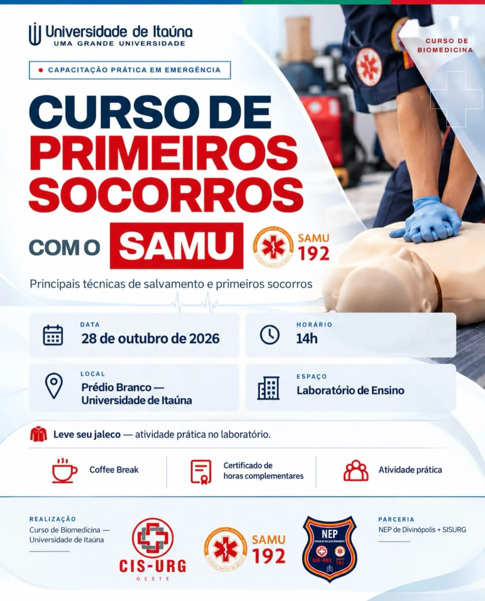 Curso Primeiros Socorros – 28 de outubro