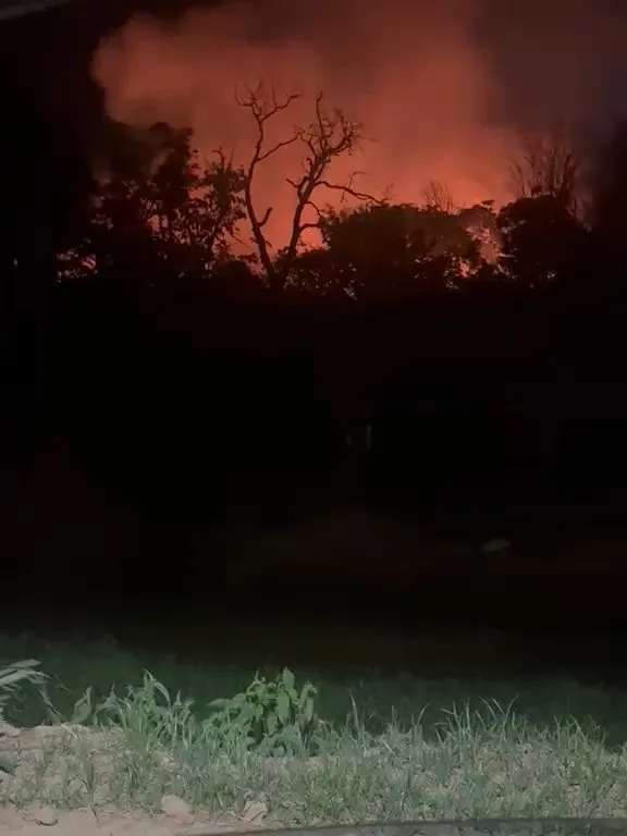 Incêndio atinge mata nos fundos do Hospital Manoel Gonçalves