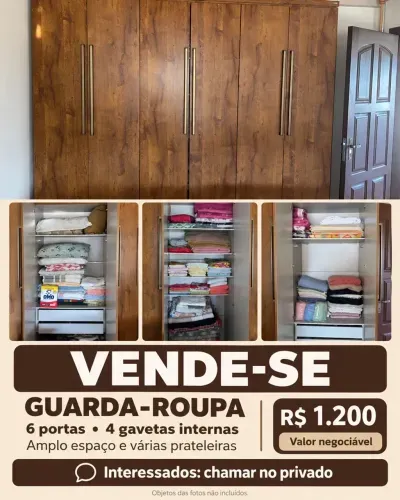 Guarda roupas de casal 6 portas semi novo