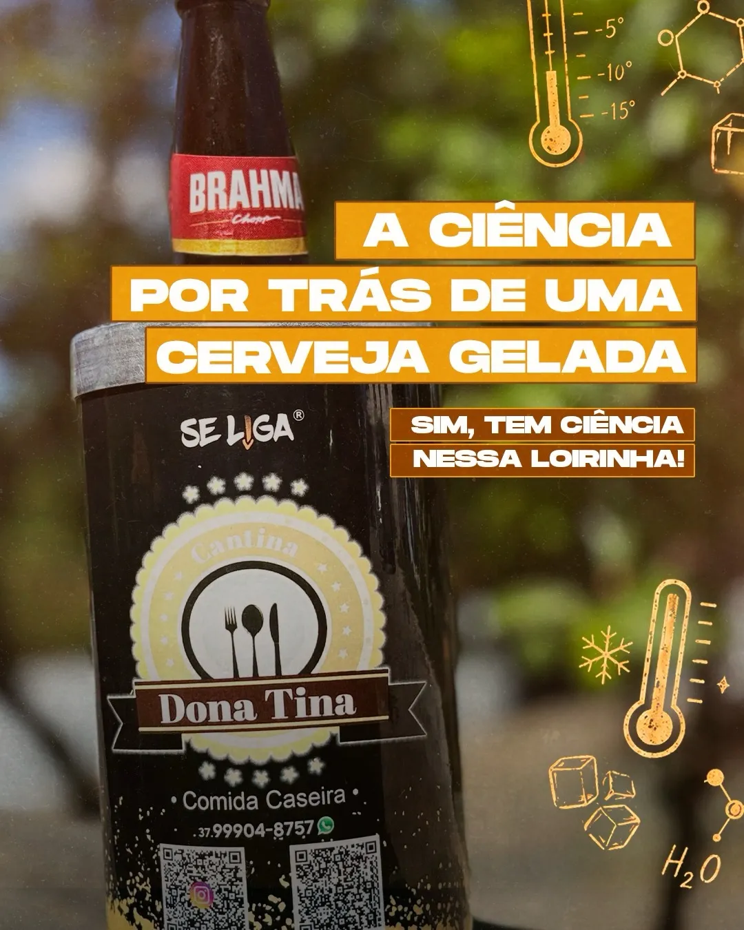 Cerveja gelada na varanda da Cantina Donatina
