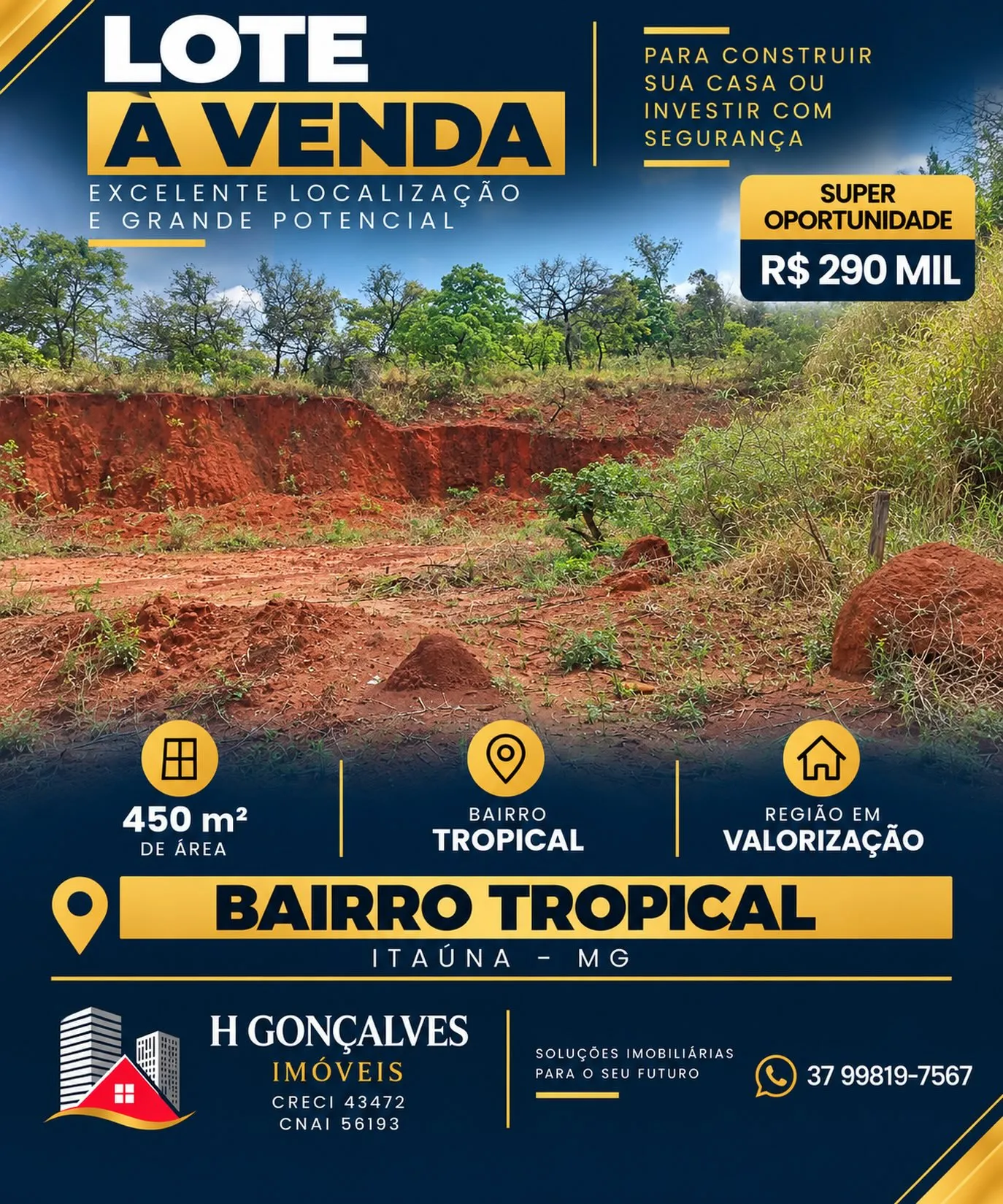 Lote 450 m² à venda no Bairro Tropical