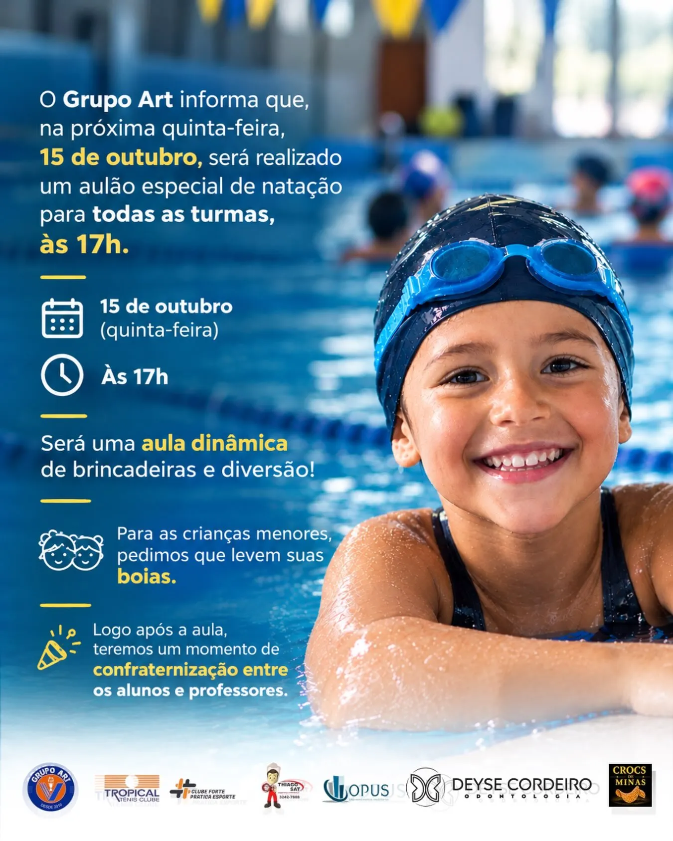 Aulão especial de natação no Tropical Tênis Clube