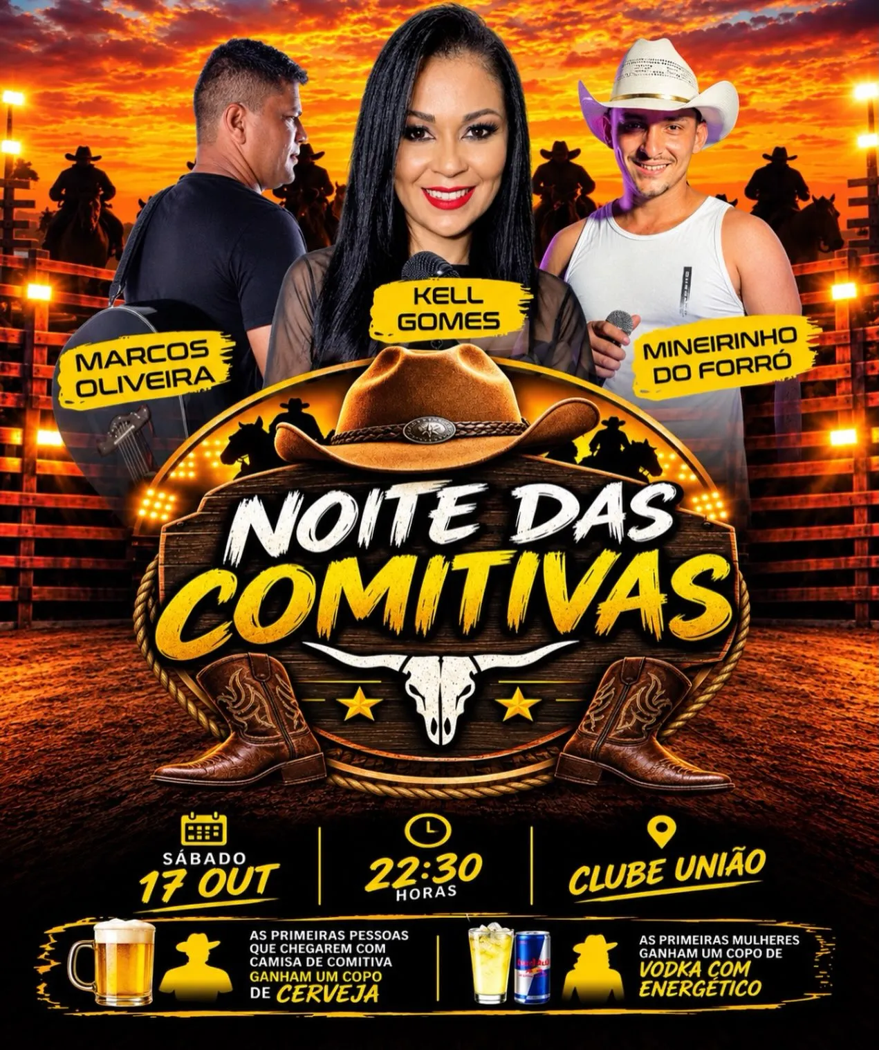 Noite das Comitivas no Clube União – Sábado, 17 de outubro