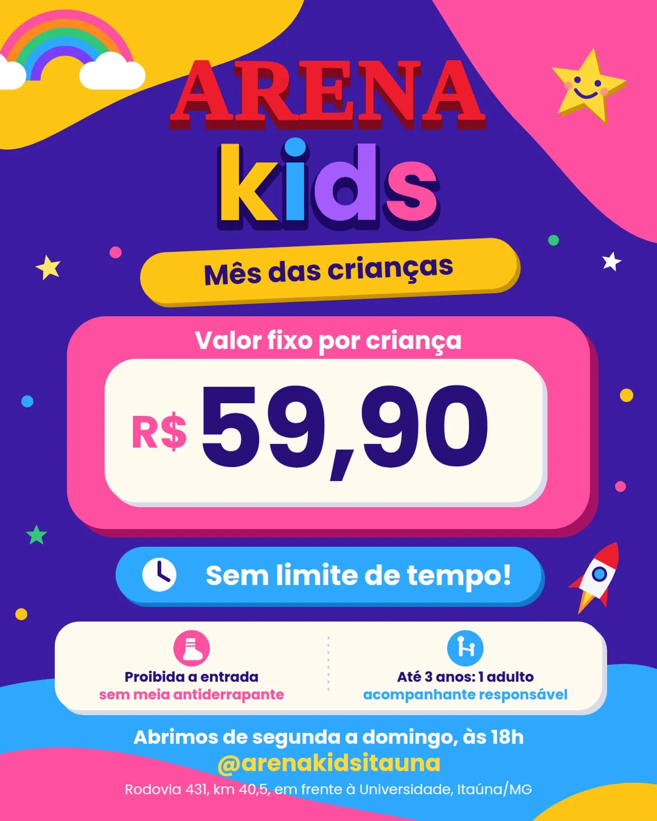 Arena Kids: diversão infantil em outubro por R$59,90
