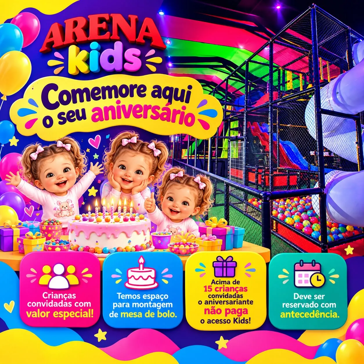 Arena Kids: espaço para festas de aniversário infantil