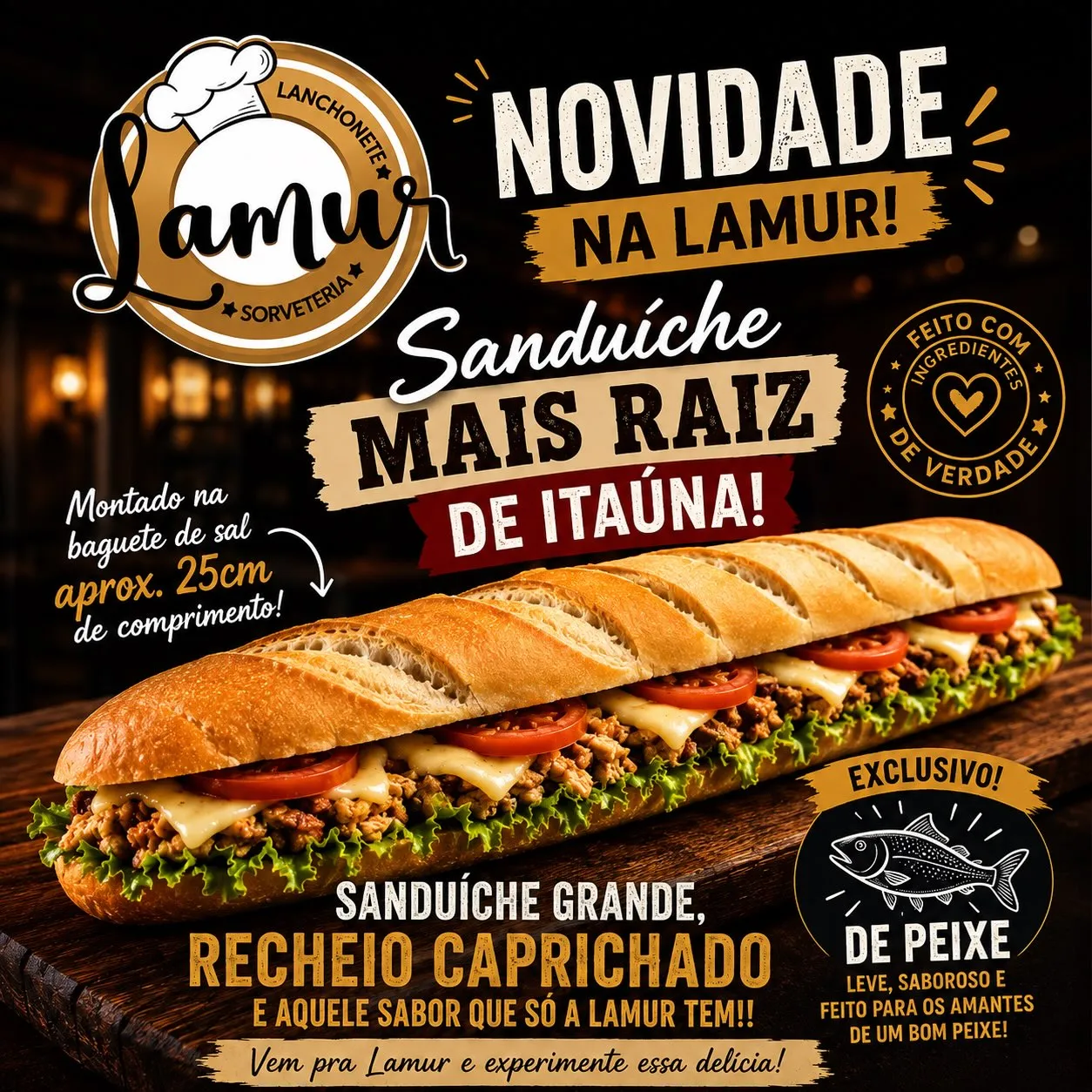 Sanduíche Mais Raiz chega à Lamur