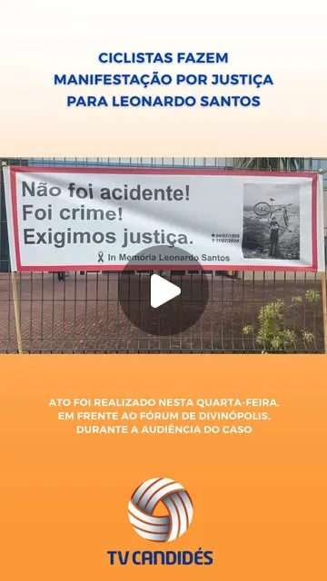 Ciclistas protestam em Divinópolis por justiça a Leonardo Santos