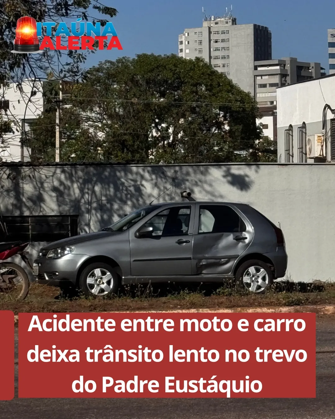 Acidente entre moto e carro no Padre Eustáquio