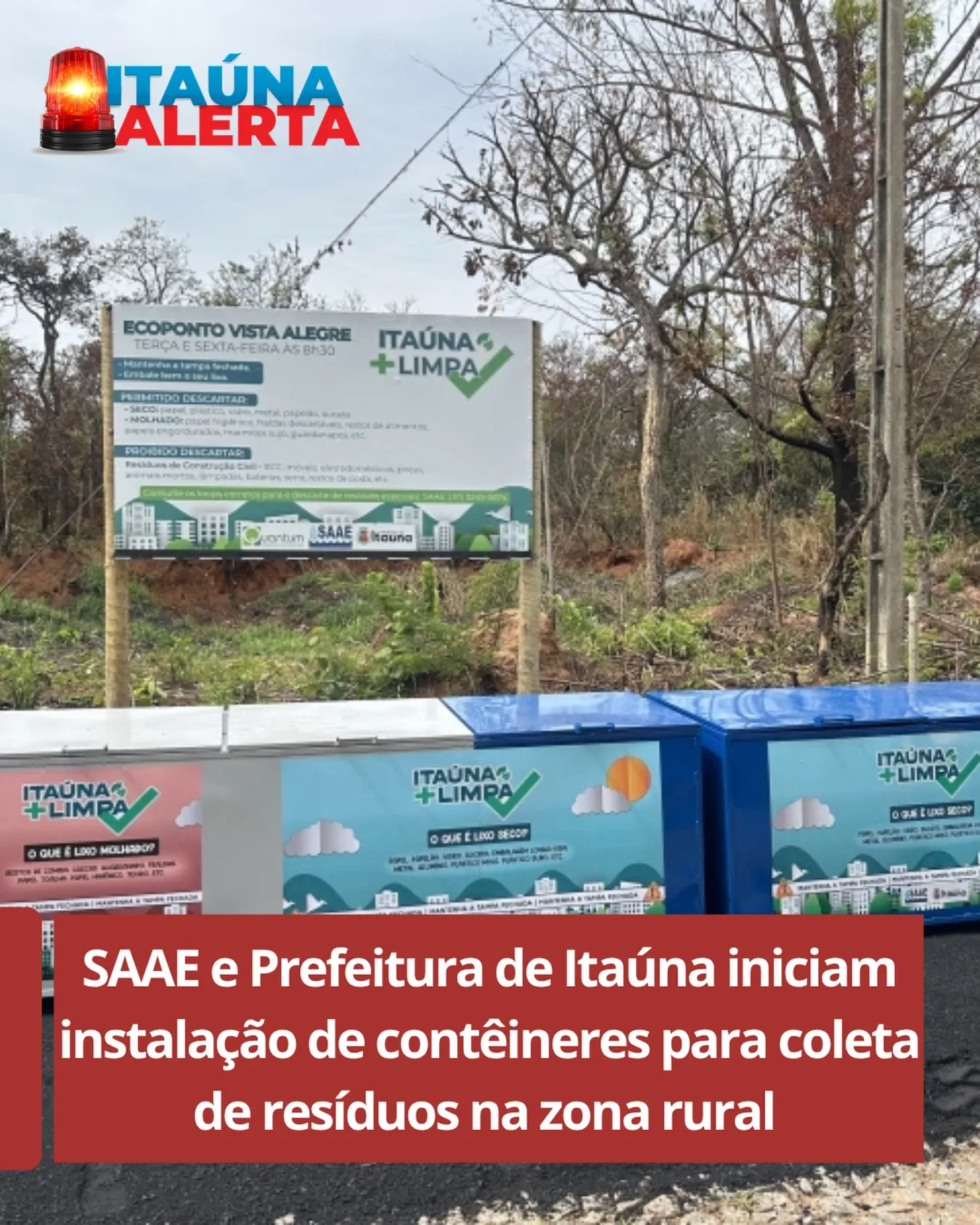 SAAE instala contêineres de coleta seletiva na zona rural