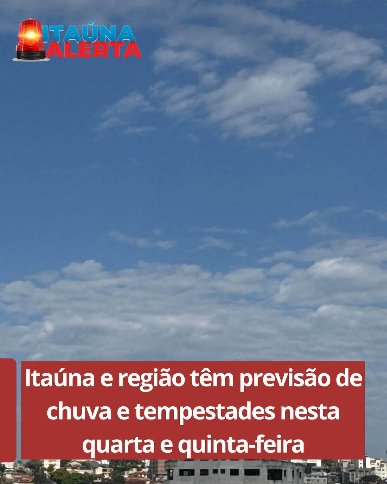 Previsão de tempo instável com chuva e tempestades