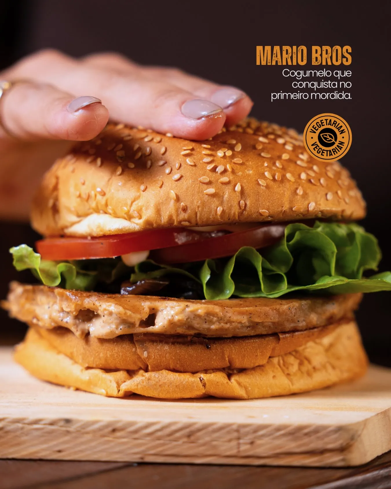 Mario Bros – Burger de Cogumelo Artesanal