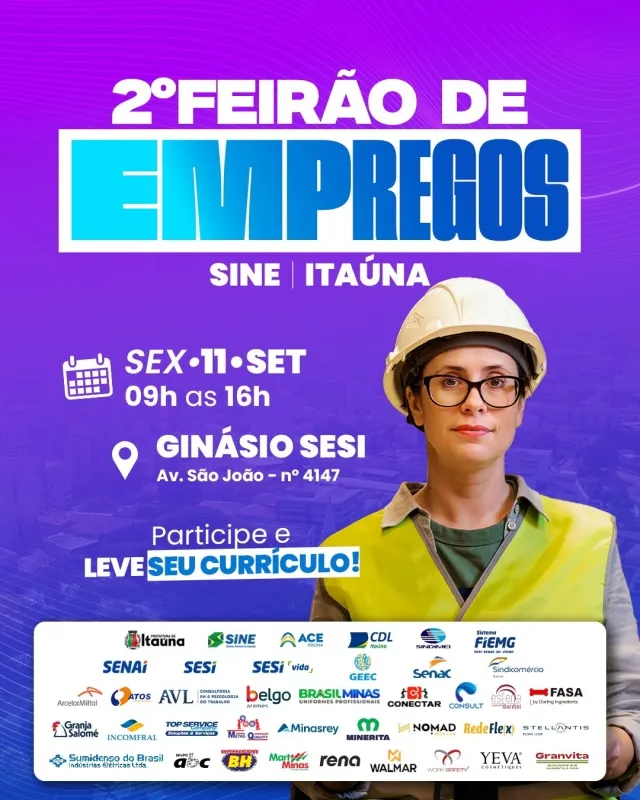 2º Feirão de Empregos de Itaúna reúne empresas e amplia oportunidades para quem busca uma oportunidade de trabalho