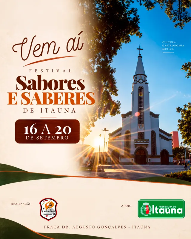 Festival Sabores e Saberes de Itaúna celebra o aniversário da cidade com gastronomia, cultura e música na Praça Dr. Augu