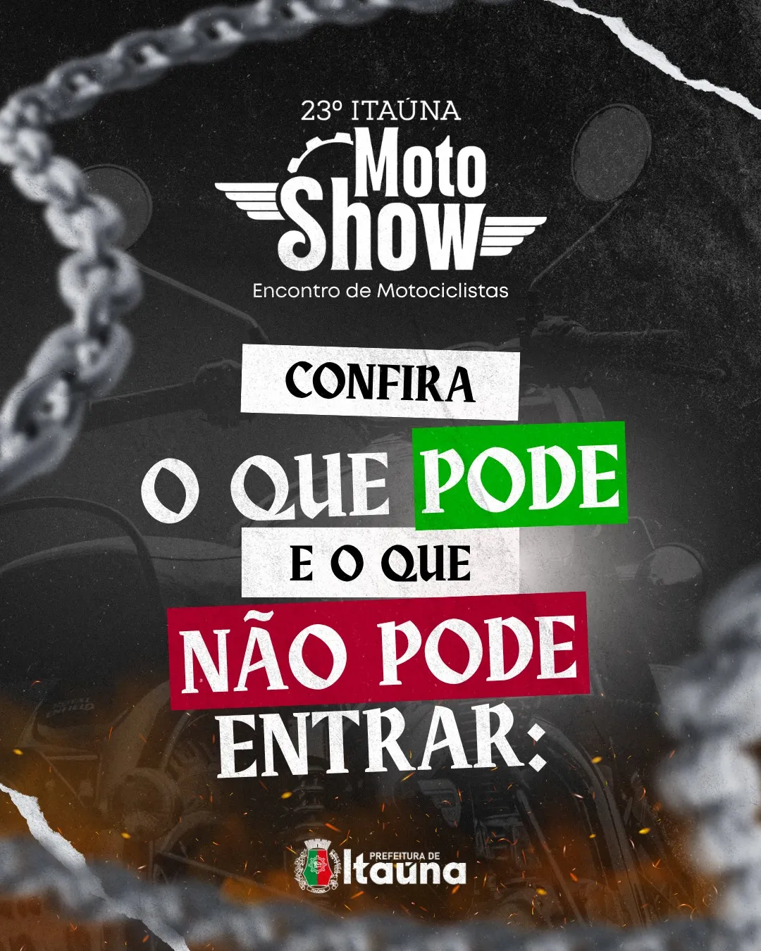 Itaúna Moto Show: veja o que pode e não pode levar