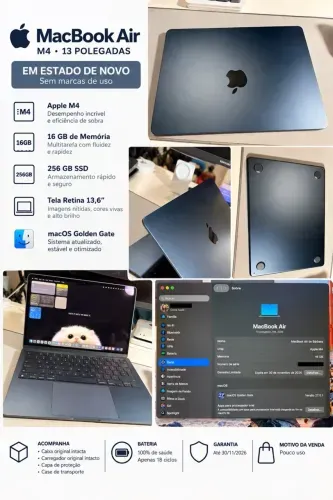 MacBook Air m4 - 16GB RAM - SSD 256 GB - 13,6?- estado de novo