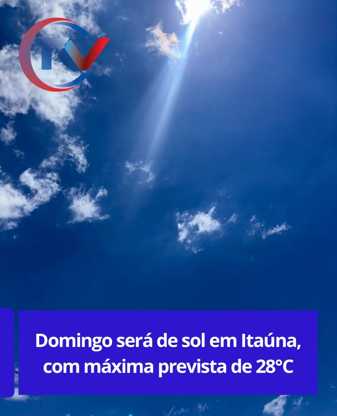 Tempo estável: domingo ensolarado, máxima de 28°C