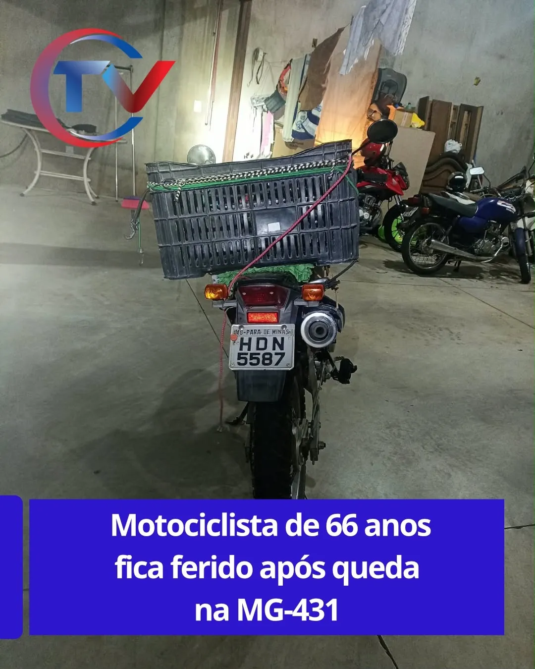 Motociclista ferido em acidente na MG-431 em Pará de Minas