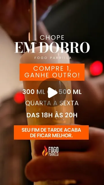 Fogo Parrilla – Chopp em Dobro de Quarta a Sexta