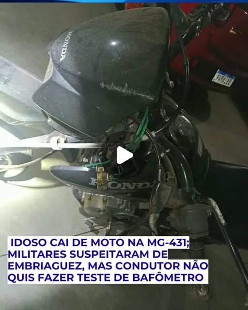 Idoso cai de moto na rodovia MG-431
