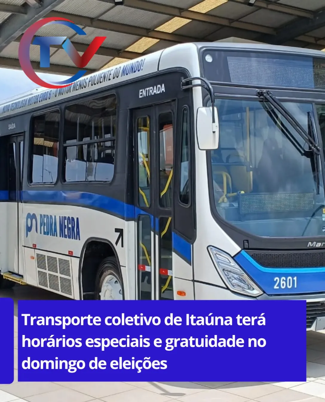 Transporte coletivo gratuito em Itaúna no domingo de eleição