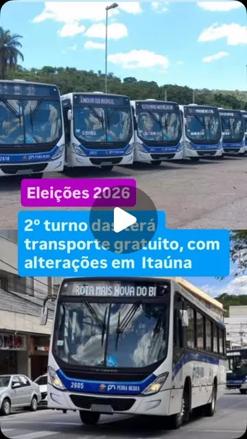 Transporte público gratuito em Itaúna no 2º turno das eleições