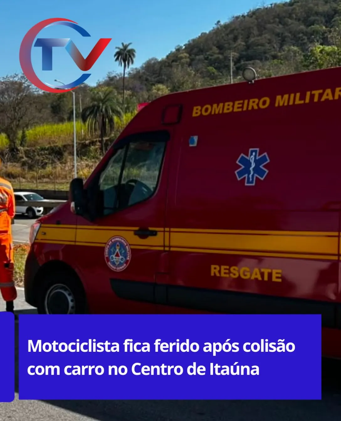 Motociclista ferido em colisão no Centro