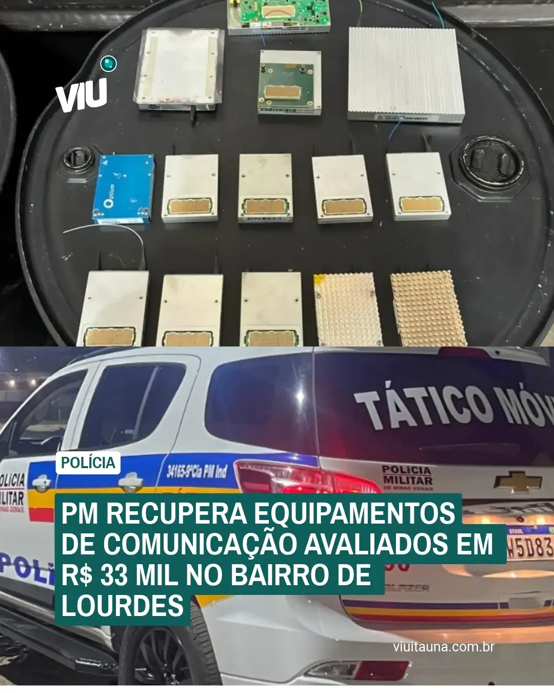 PM recupera equipamentos furtados avaliados em R$ 33 mil no bairro de Lourdes