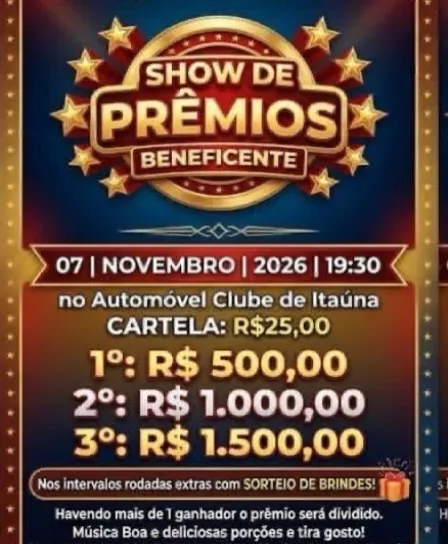 Show de Prêmios Beneficente no Automóvel Clube
