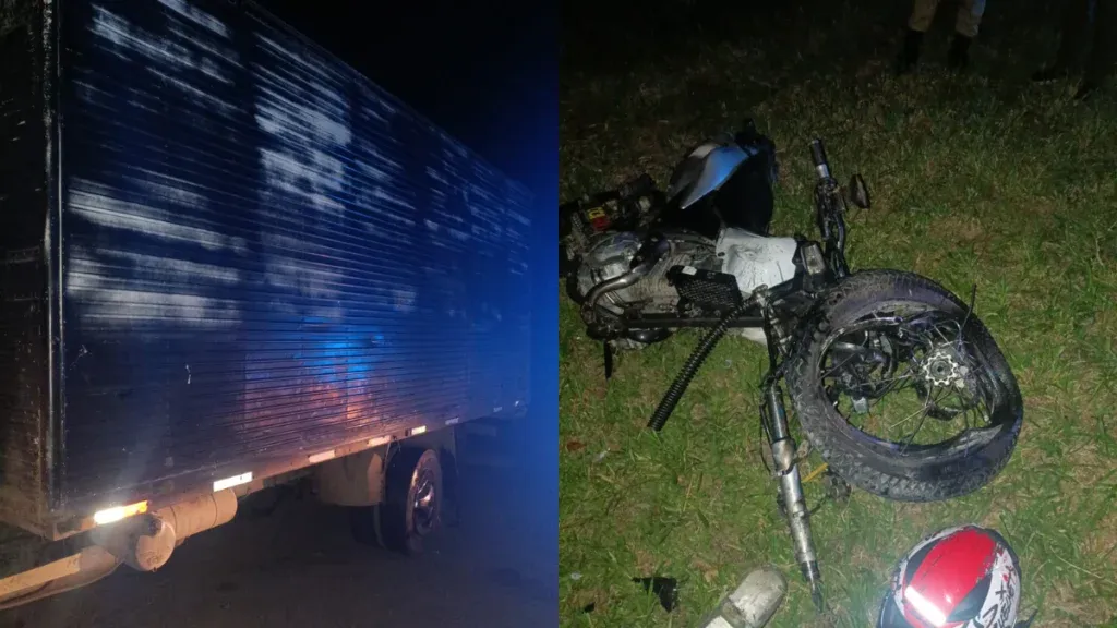 Motociclista fica ferido após colidir com caminhão na MG-050, em Itaúna