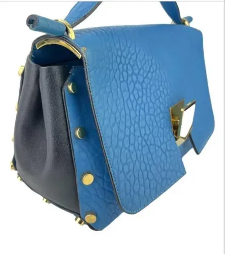 bolsa tiracolo jimmy choo azul couro