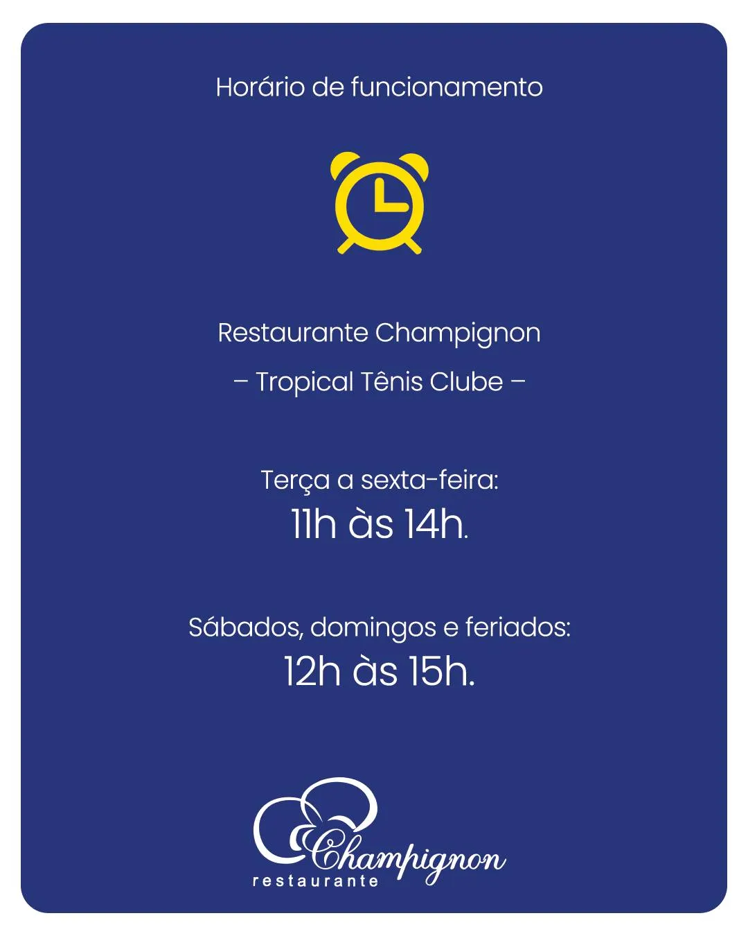 Restaurante Champignon – Tropical Tênis Clube