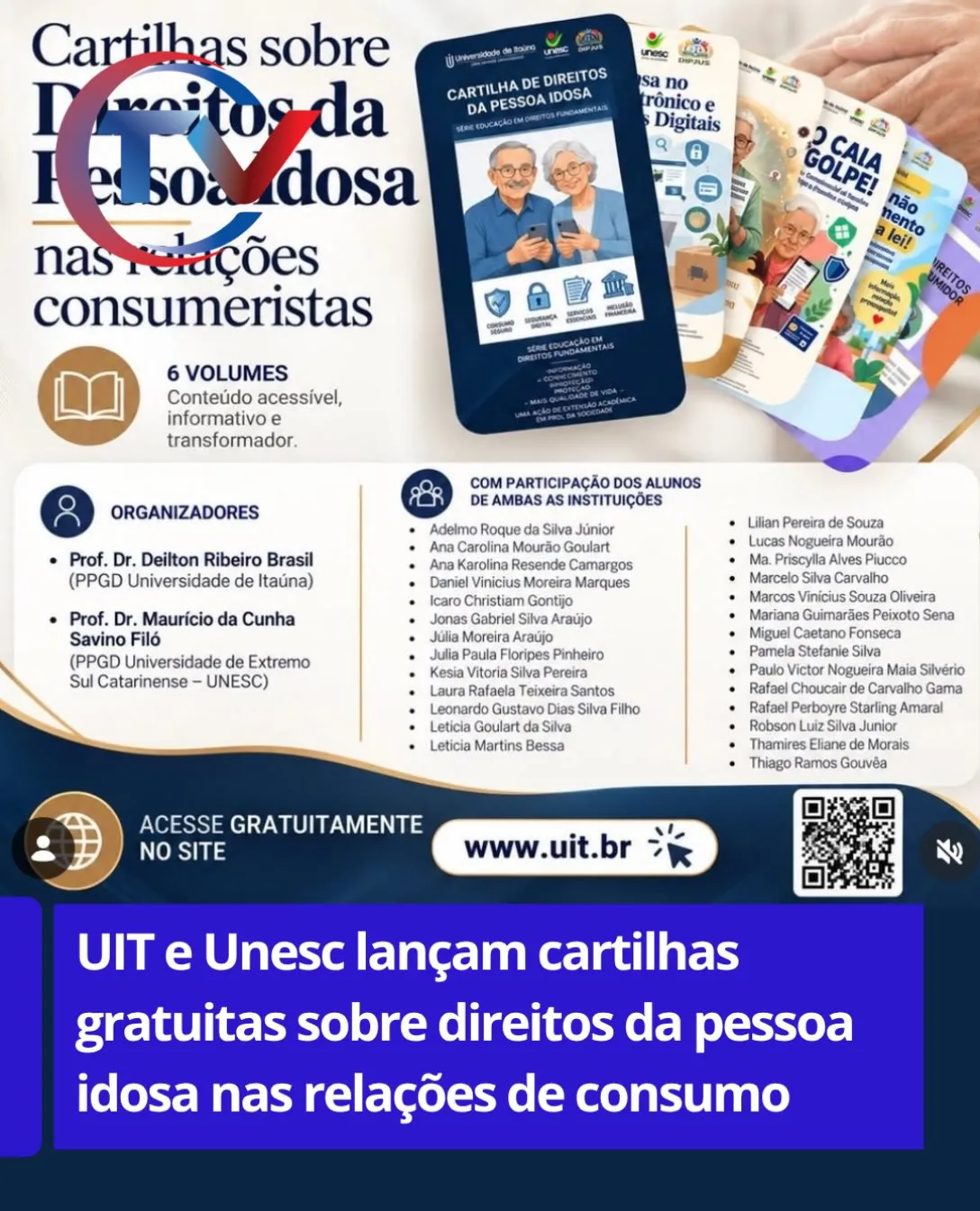 UIT e Unesc lançam cartilhas sobre direitos da pessoa idosa