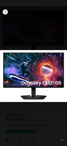 Monitor Samsung Oled 27 G5 com 11 meses de garantia Novo.