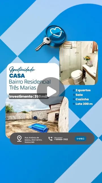 Casa com lote de 300 m² no Bairro Três Marias