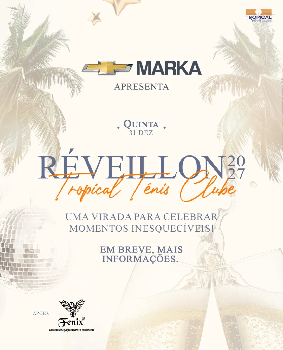 Réveillon 2027 no Tropical Tênis Clube