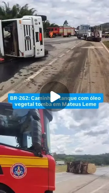 Caminhão-tanque derrama 15 mil litros de óleo na BR-262