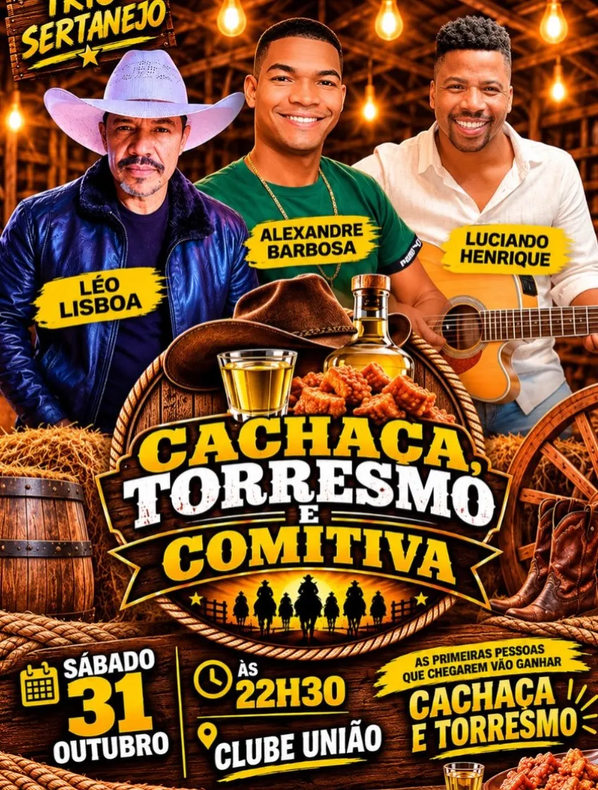 Cachaça, Torresmo e Comitiva no Clube União, sábado