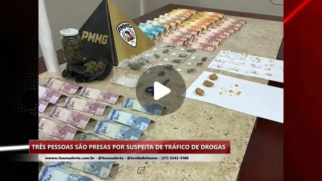Mulher e dois homens presos por suspeita de tráfico em Itaúna