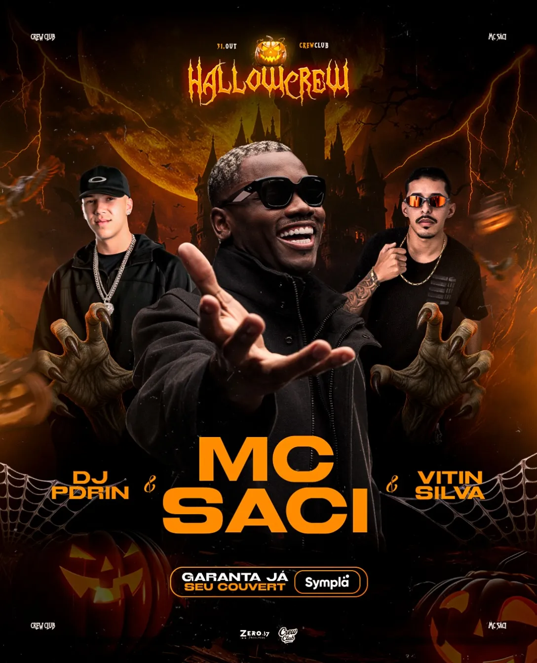 Halloween Crew Club: Mc Saci, Dj Pdrin e Dj Vitin Silva