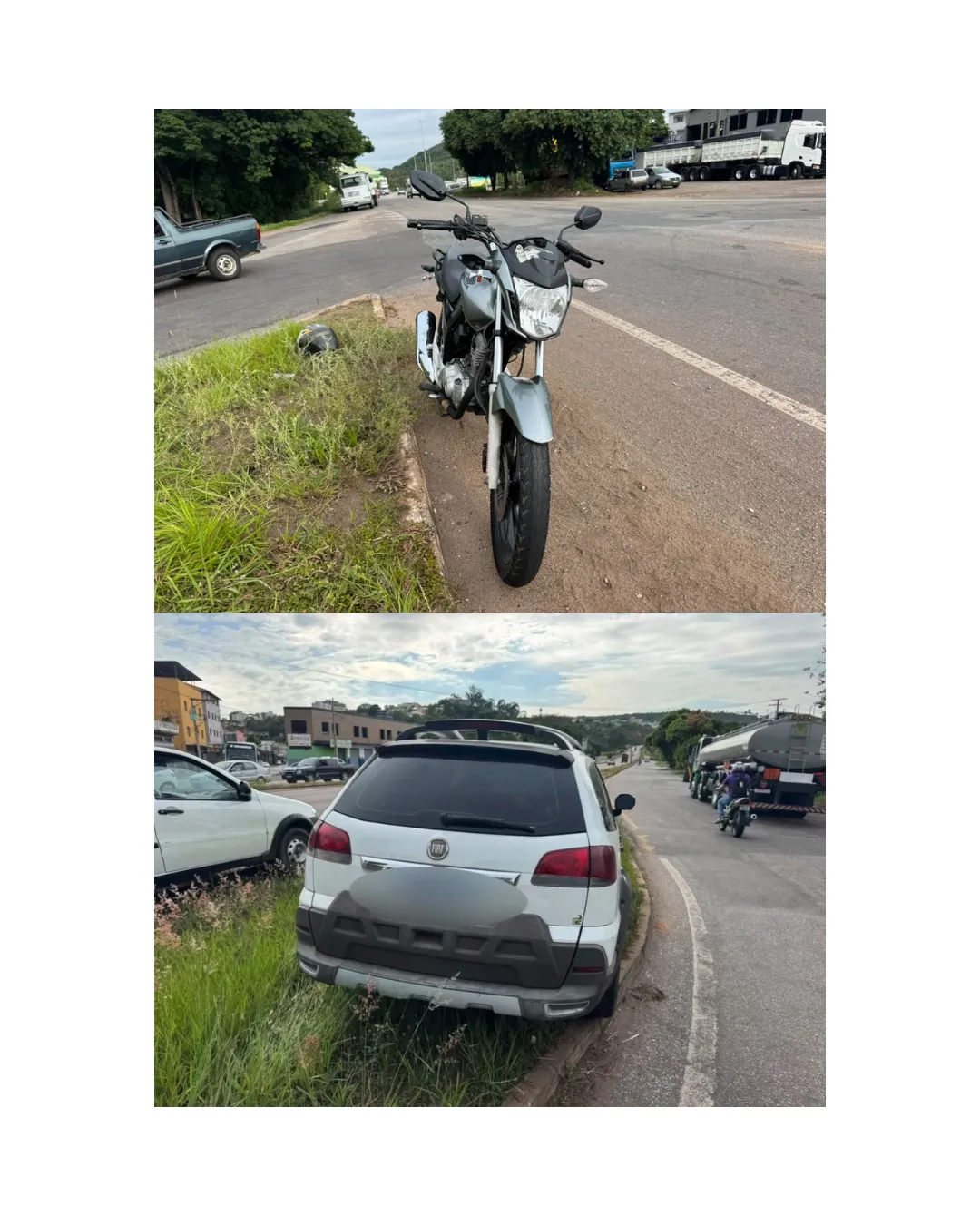 Motociclista fica ferido após colisão com carro na MG-431, em Itaúna