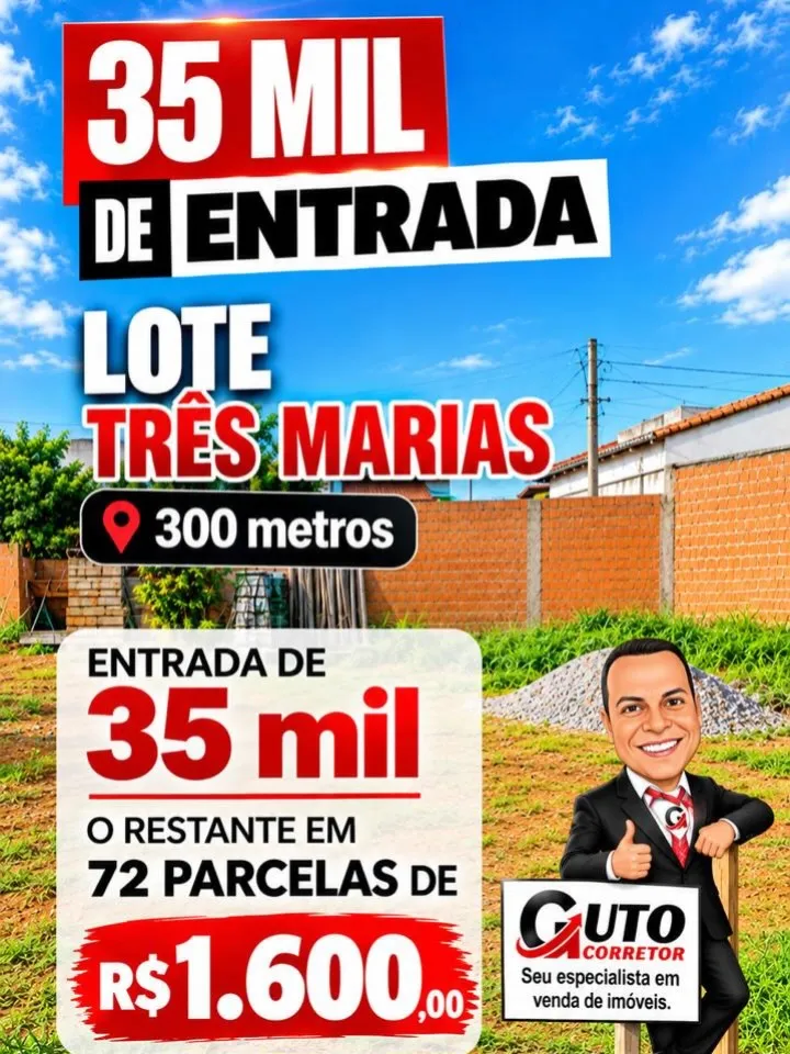 Lote plano à venda no Três Marias – 300 m²