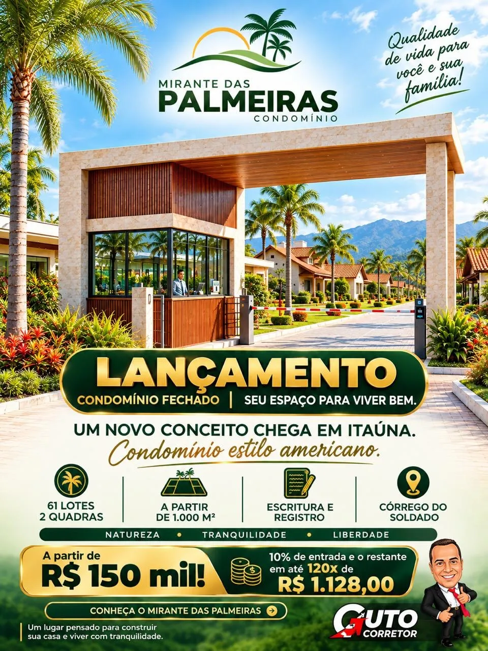 Lotes a partir de 1.000 m² no Córrego do Soldado