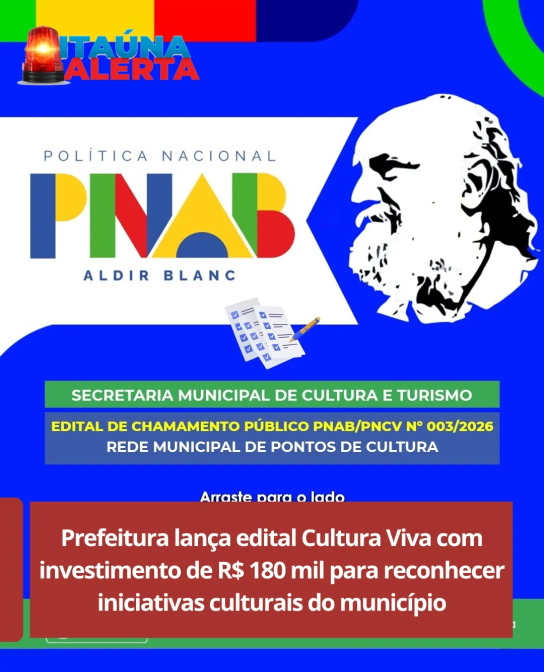 Prêmio Cultura Viva Itaúna: Edital de Chamamento Público
