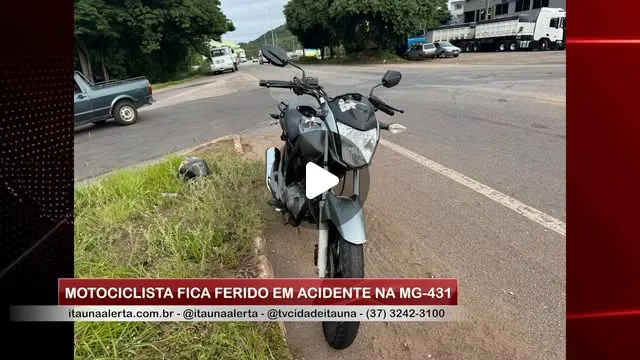 Motociclista ferido em colisão na MG-431