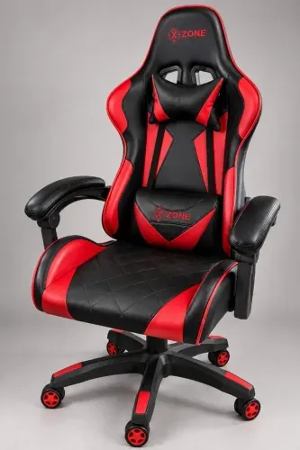 Cadeira Gamer X-ZONE Preta e Vermelha com Almofadas Lombar e Pescoço