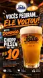 Chopp Pilsen a R$ 10 no Seu João Choperia neste domingo
