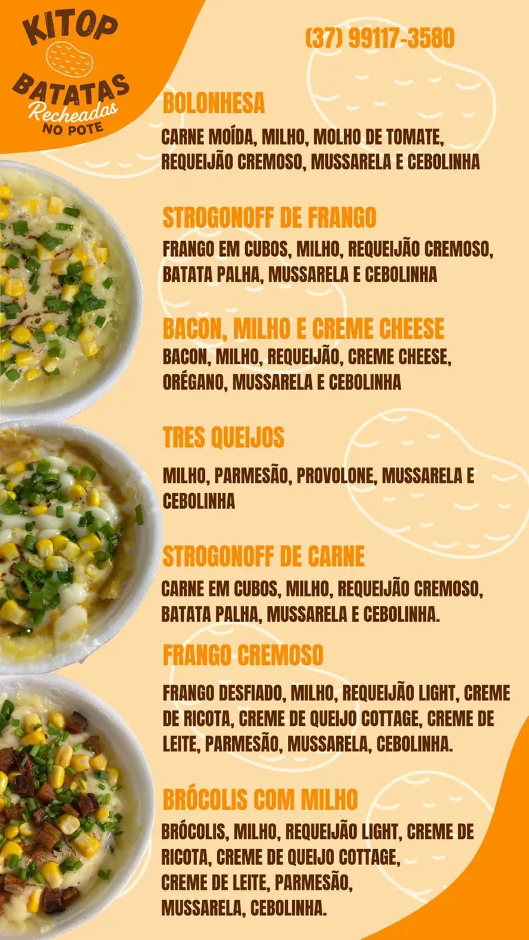 Kitop Batatas Recheadas no Pote