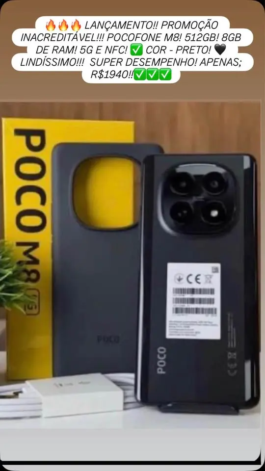 PocoFone M8 512/12 novo e lacrado — Ville Imports