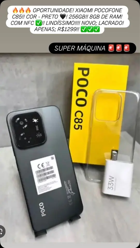 Poco Fone C85 256GB novo e lacrado — Ville Imports