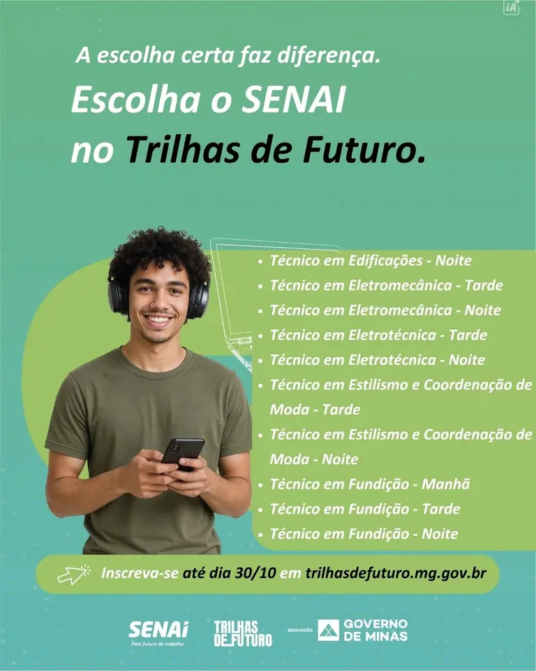Cursos técnicos gratuitos do Trilhas de Futuro no SENAI